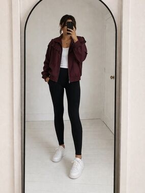 Treasure & Bond Burgundy Bomber Jacket